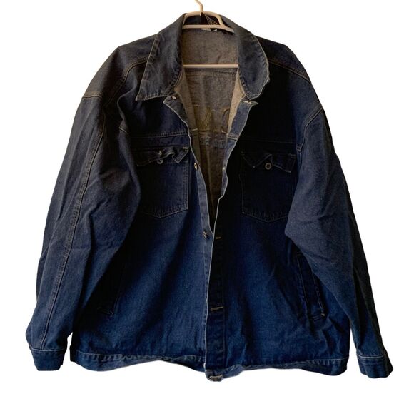 Vintage 90's SHABAZZ BROTHER Jeans Denim Jacket Streetwear Urban Hip Hop 2X XXL - Picture 1 of 9